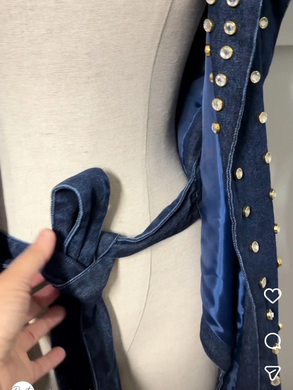 AKIRA Denim Stud Diamond Vest